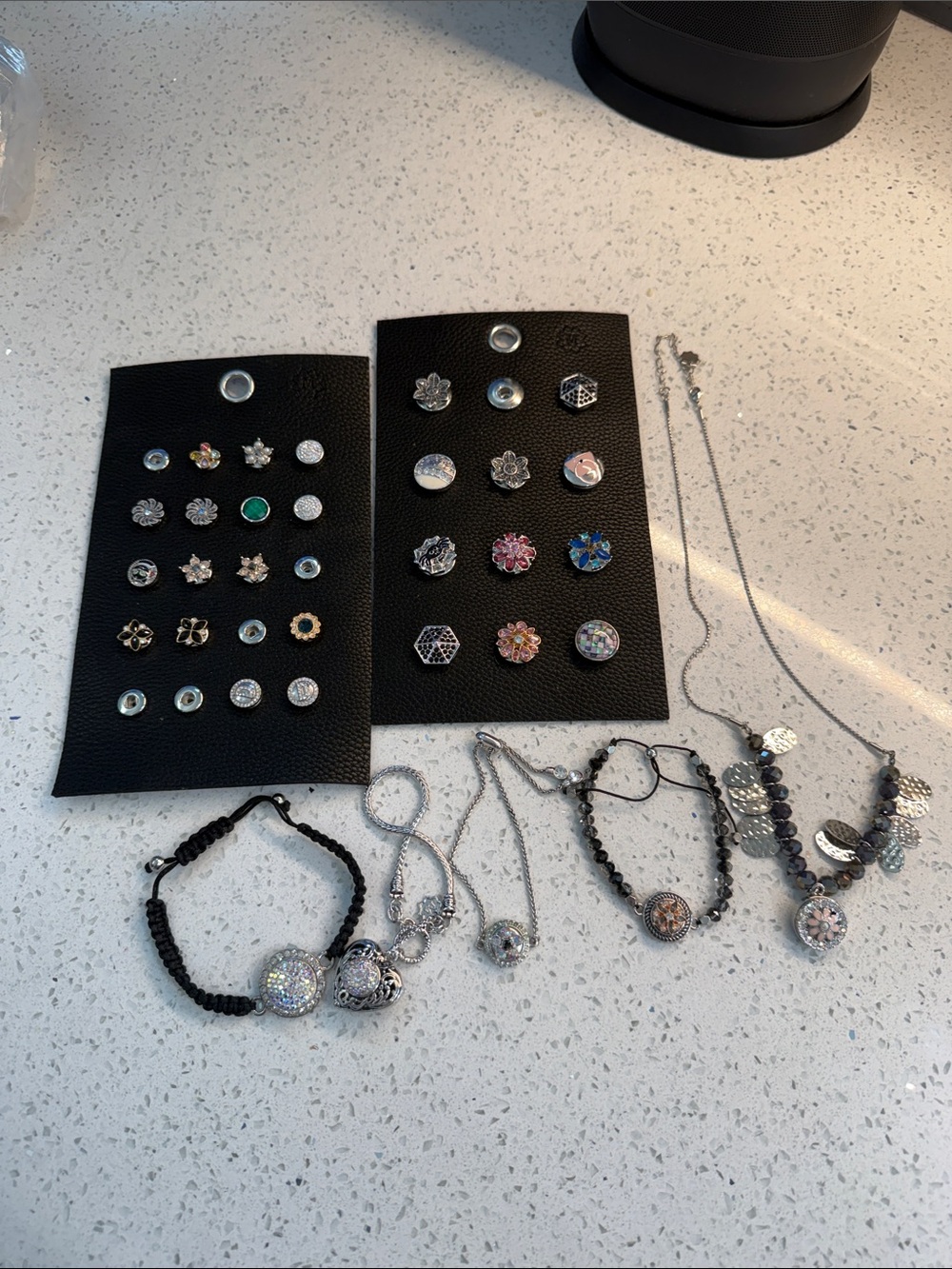 Magnolia and Vine  Snap Button Charm Jewelry set